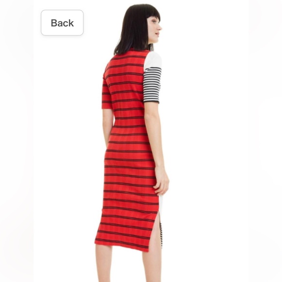 Desigual Striped Mock Neck Midi Dress - Picture 2 of 4